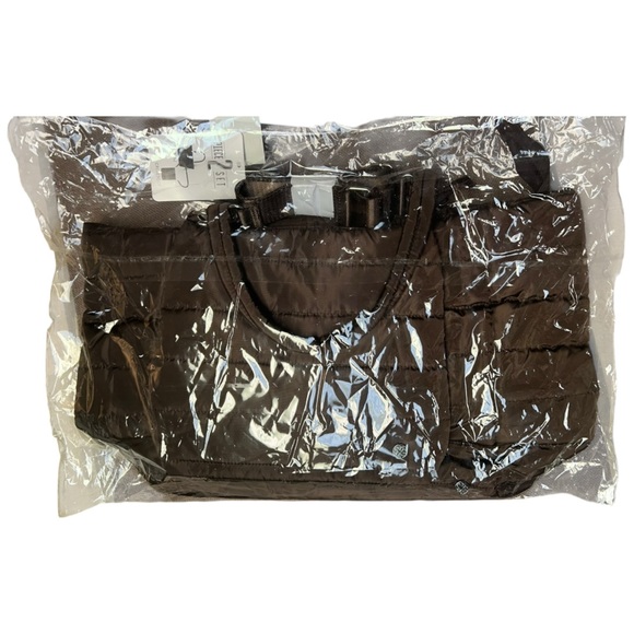 CeeKlein Brown Large Quilted Puffer Tote and Crossbody Bag with Strap Nylon New - Picture 16 of 16